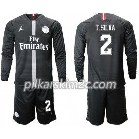 Koszulka Paris Saint-Germain T.SILVA 2 Jordan Czarny Dziecięca Trzeciej 2018-2019 - Koszulki Piłkarskie(L/S)